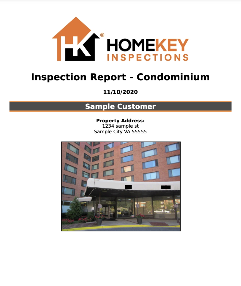 condo inspection report cover